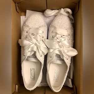 Bridal Sneakers | KEDS white sequin platform sneakers | Size 6 1/2 | Worn once!